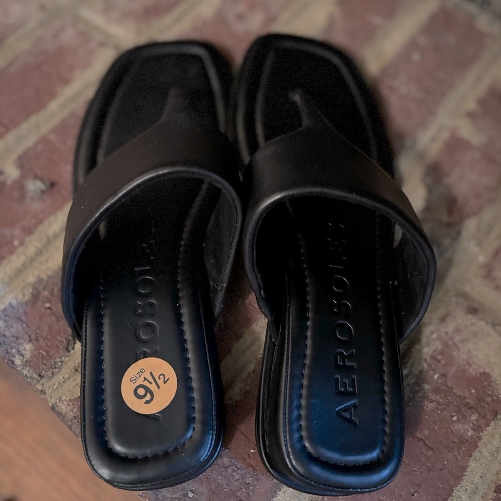 Aerosoles Black Slide Sandals